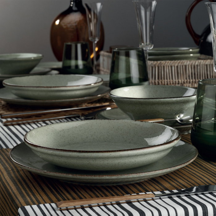 Hermia Vajilla de Porcelana 24 Piezas Verde CXEO24Y2730P03